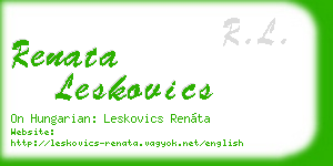 renata leskovics business card